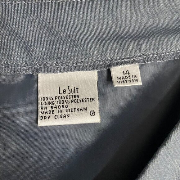 Le Suit Women's Heather Blue Straight Leg Ankle Pants - Picture 6 of 8